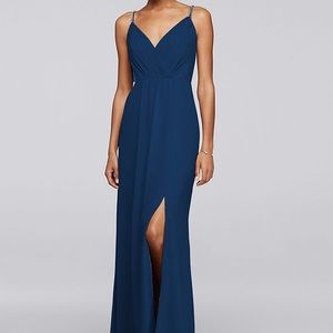Navy David’s Bridal Bridesmaid Dress